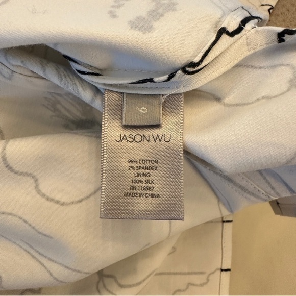 JASON Wu White & Black Button Down Sleeveless Top Size 6 - Picture 4 of 5